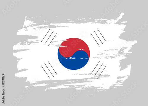 Grunge style textured flag of South Korea country