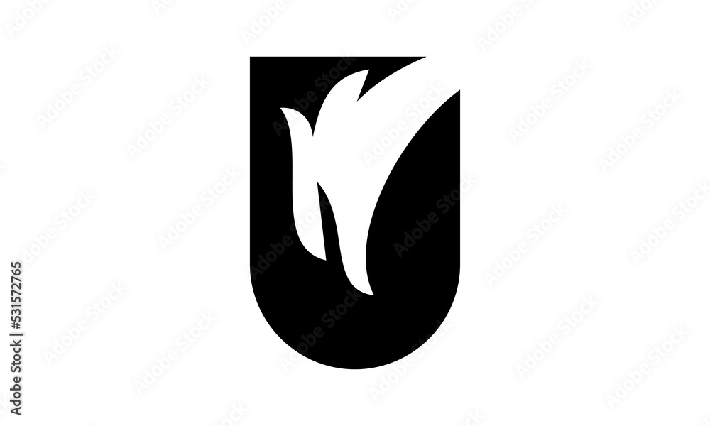 U letter eagle logo icon U letter eagle logo icon
