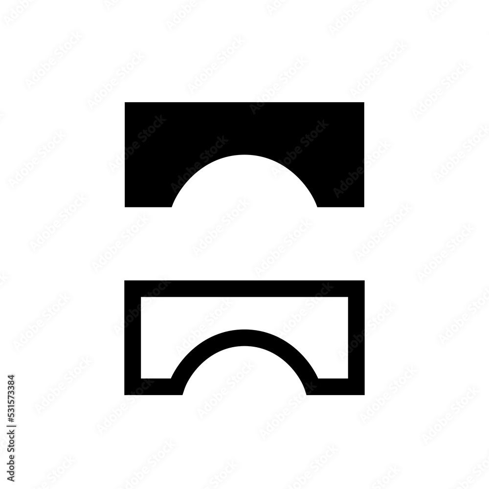 Bridge icon. Pictogram for marking the area on the map. Isolated vector illustration on white background. Bridge icon. Pictogram for marking the area on the map. Isolated vector illustration on white background.