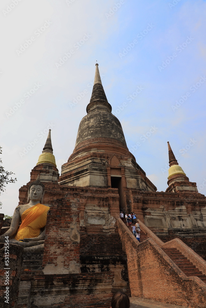 Pagoda at the Wat Yai Chai Mong Kol temple in Ayuttaya province, Thailand.