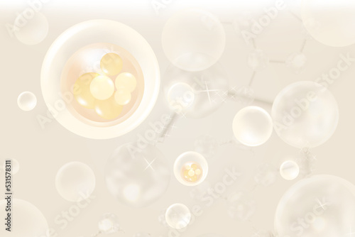 Hyaluronic acid hair and skin solutions ad, white collagen serum drop with cosmetic advertising background ready to use, illustration vector.	