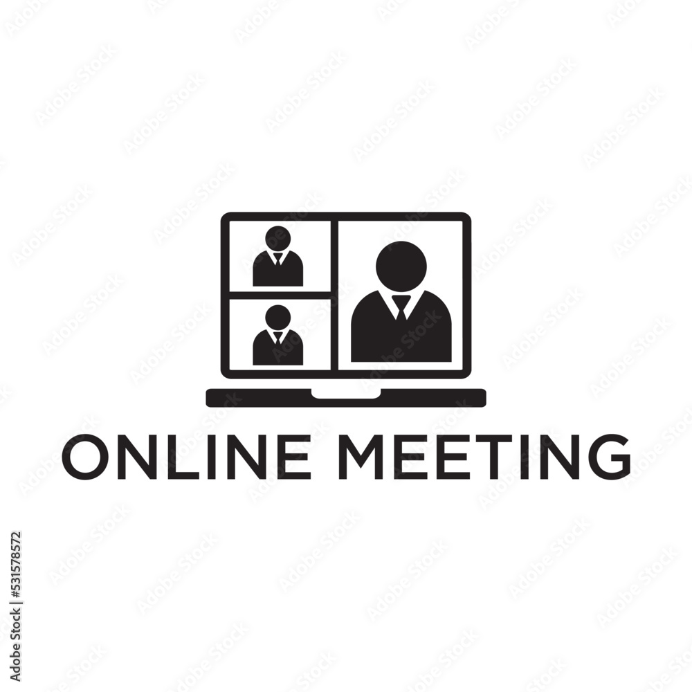 online meeting icon , video conference icon
