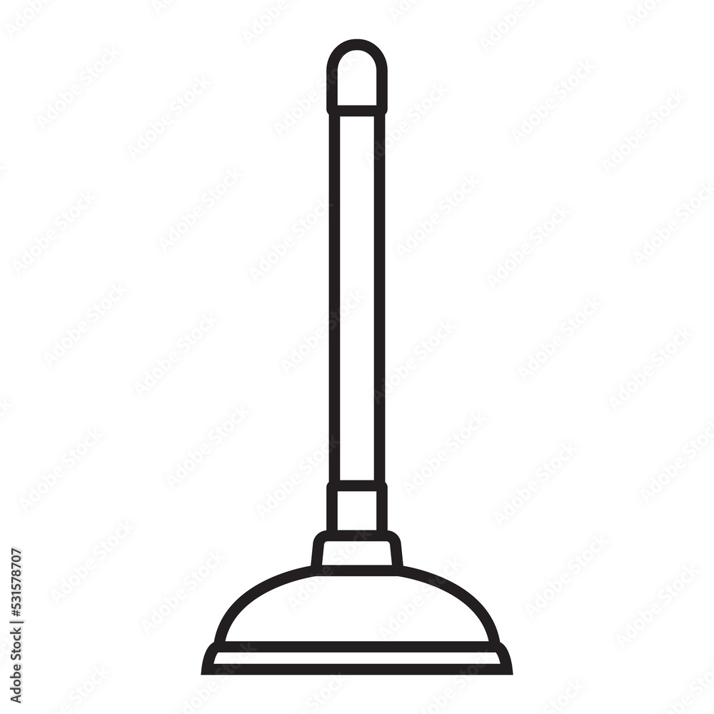 Plunger icon with a line style that is suitable for your modern business Plunger icon with a line style that is suitable for your modern business