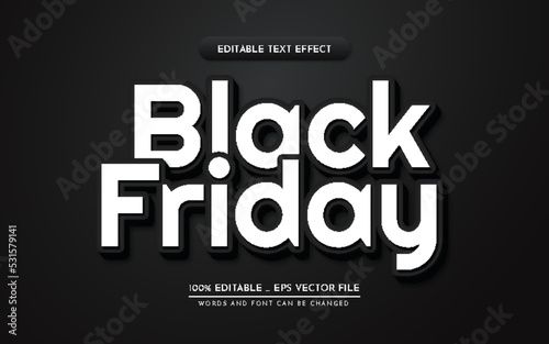 Black Friday Sale 3d Editable text effect. Modern concept for cover design. Shopping discount promotion. Sale layout background for business, promotion and advertising.