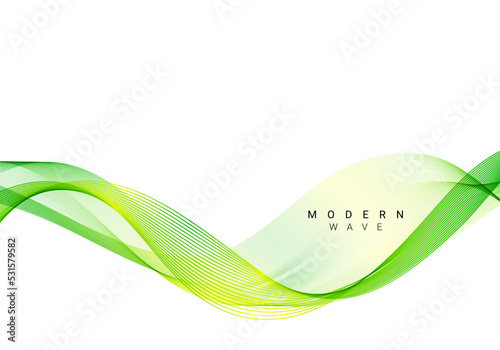 stylish smooth curve green wave background