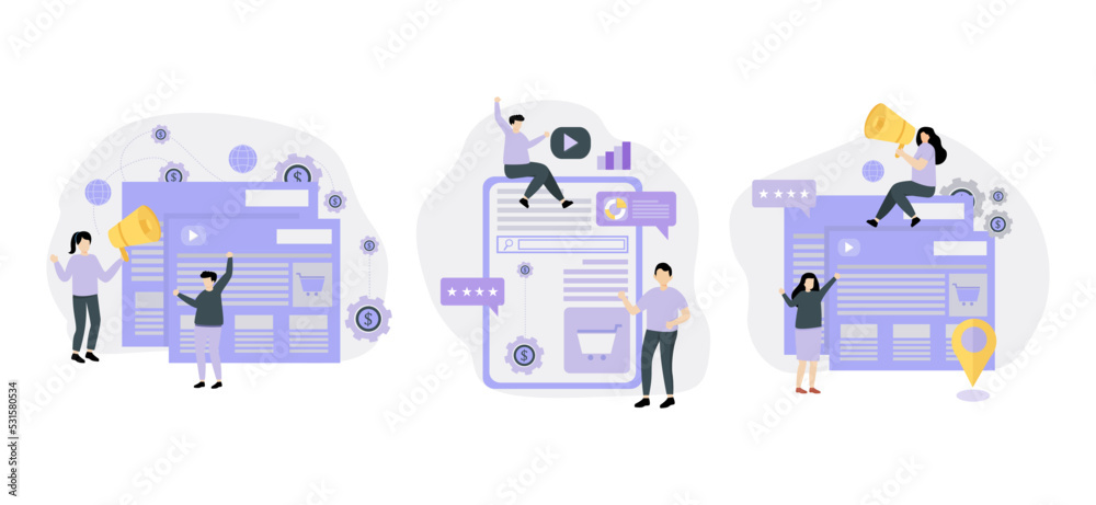 Marketing Flat Bundle Design Illustration Marketing Flat Bundle Design Illustration