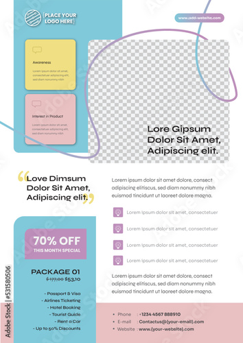 Multipurpose Flyer Template Resources, perfect use for brocures, poster, pamphlet, or any other marketing purpose, available in soft color - Style 13