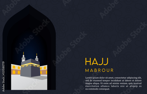 hajj mabrour background with kaaba black color