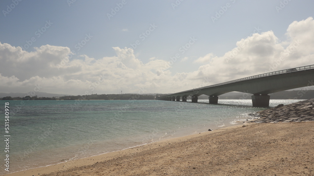 Obraz premium Okinawa, the sea, clouds, scenery, background