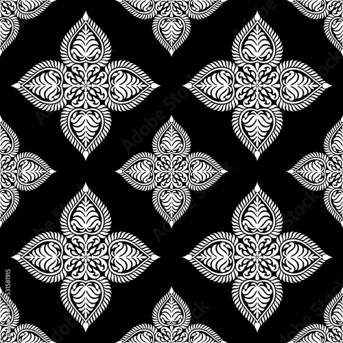 Seamless floral damask wallpaper pattern