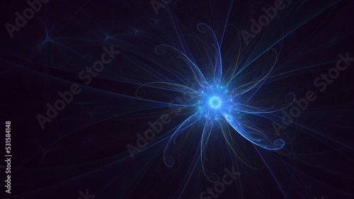 3D rendering abstract multicolor fractal light background