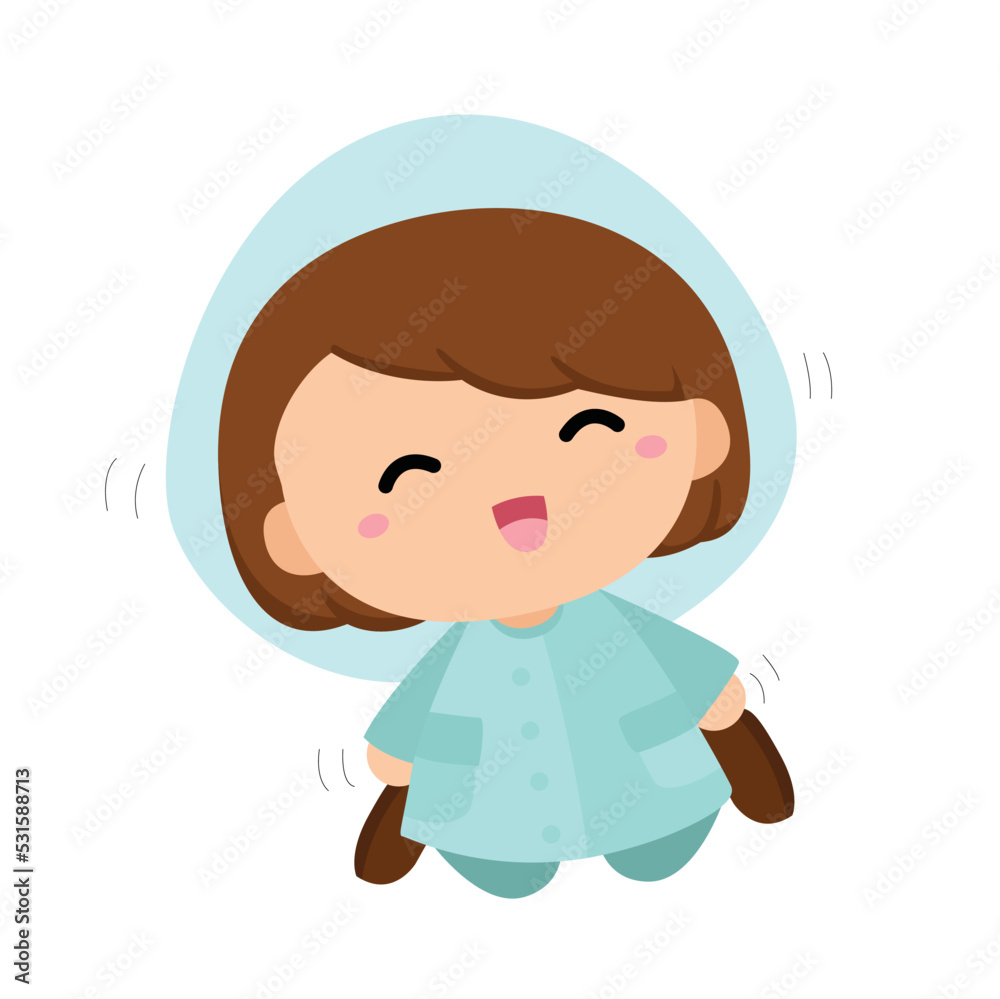 Kids Play Rain in Rainy Day Illustration Vector Clipart Kids Play Rain in Rainy Day Illustration Vector Clipart