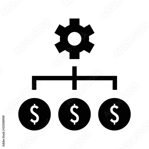 Money investments icon vector graphic illustration