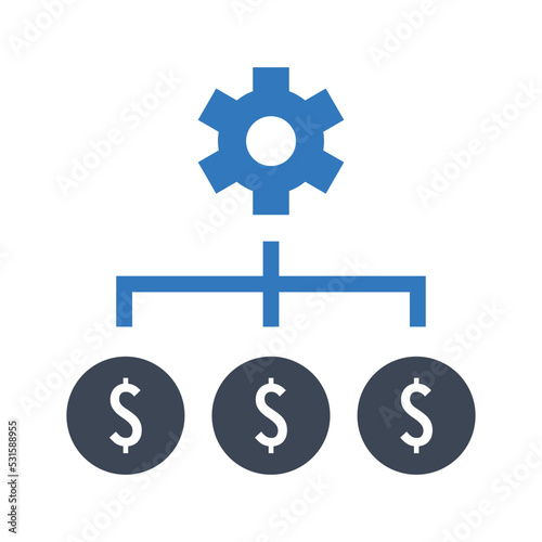 Money investments icon vector graphic illustration