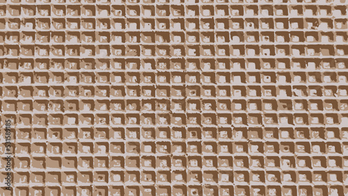 Waffle texture wafer pattern biscuit, background, square crispy vector wallpaper