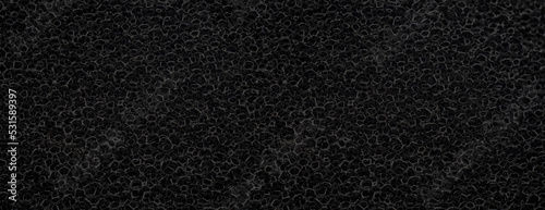 banner of macro black polyurethane foam rubber washcloth sponge