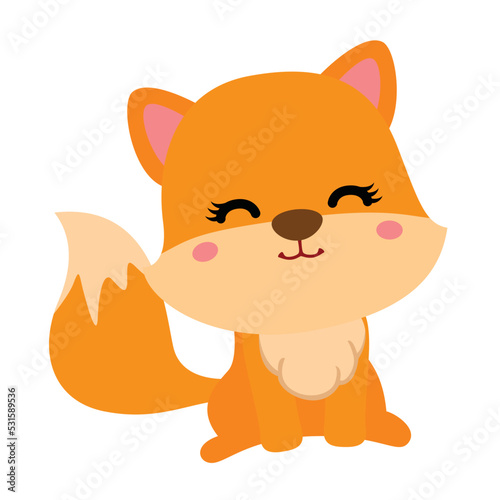 Cute Fox Animal Woodland Forest Illustration Vector Clipart