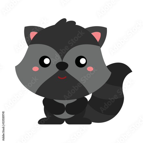 Cute Racoon Animal Woodland Forest Illustration Vector Clipart