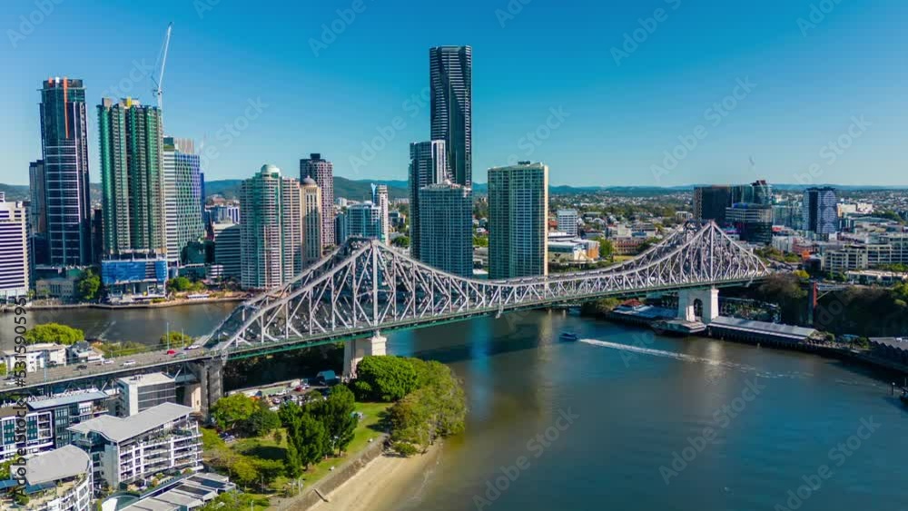 Aerial hyperlapse, dronelapse video of Brisbane city in Australia Aerial hyperlapse, dronelapse video of Brisbane city in Australia