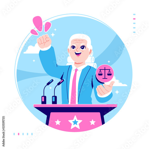 presidential speech concept illustration design