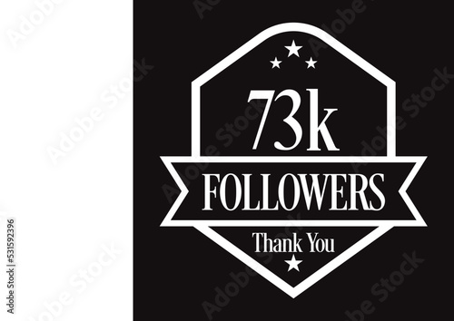 Thank you 73K followers  73000 followers celebration  Vector Illustration