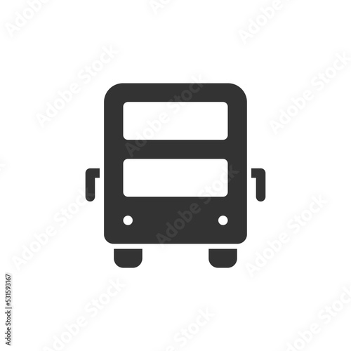 Fotobehang Double-decker bus front view vector glyph style icon