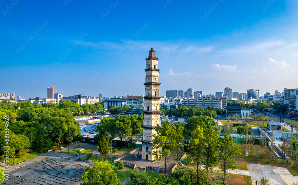 The Grand Tower of Shaoxing City Square, Zhejiang province, China