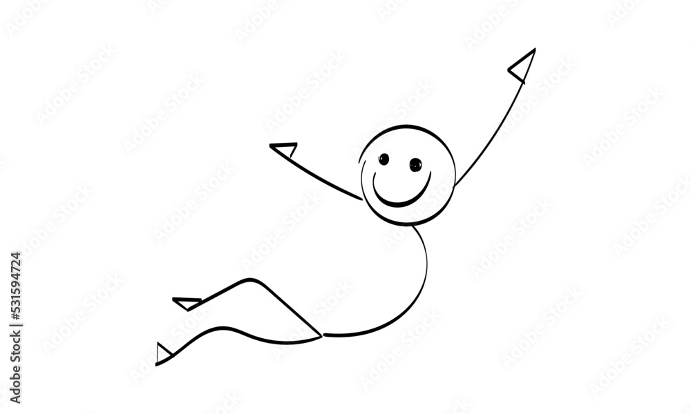 Vector Stickman Character illustration. Sketch stick figure isolated design for print Vector Stickman Character illustration. Sketch stick figure isolated design for print