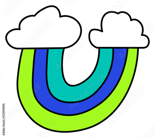 Weather phenomena, rainbow upside down 90s sticker