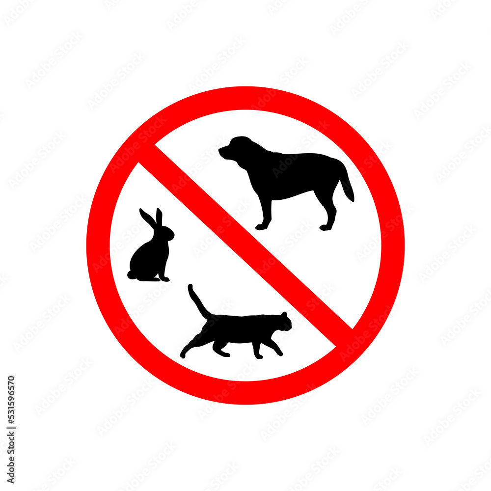 No Pets Allowed Sign Vector On White Background. The Best No Dog Sign