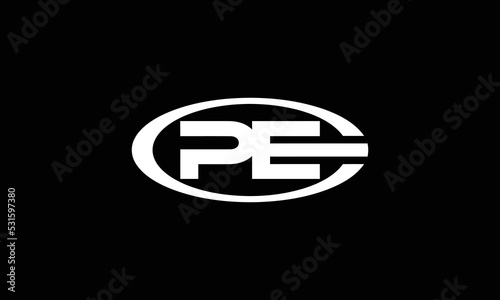 PE logo design template vector illustration