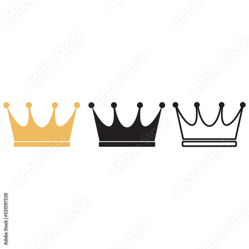 crown set icon vector illustration symbol 