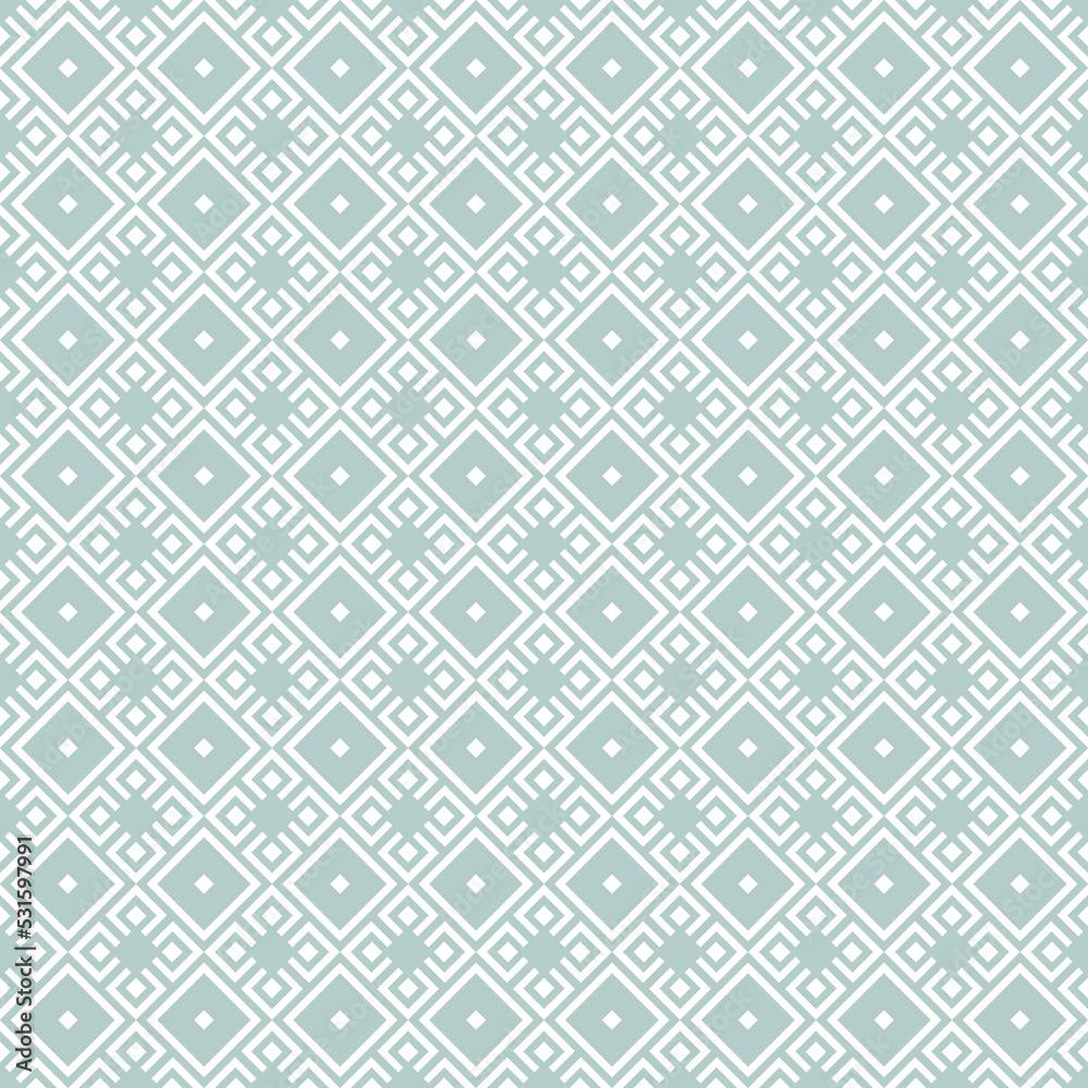 Geometric abstract light blue and white pattern. Geometric modern ornament. Seamless modern background with white elements Geometric abstract light blue and white pattern. Geometric modern ornament. Seamless modern background with white elements