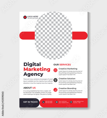Creative corporate trendy unique business marketing agency flyer design template