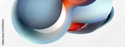Fluid abstract background. Liquid color gradients composition. Round shapes and circle flowing design for wallpaper, banner, background or landing