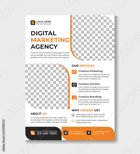 Creative corporate minimal print ready newest trendy advertising multipurpose business official magazine flyer design template