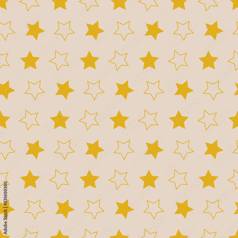 Star background for textile and wrapping paper, star seamless pattern