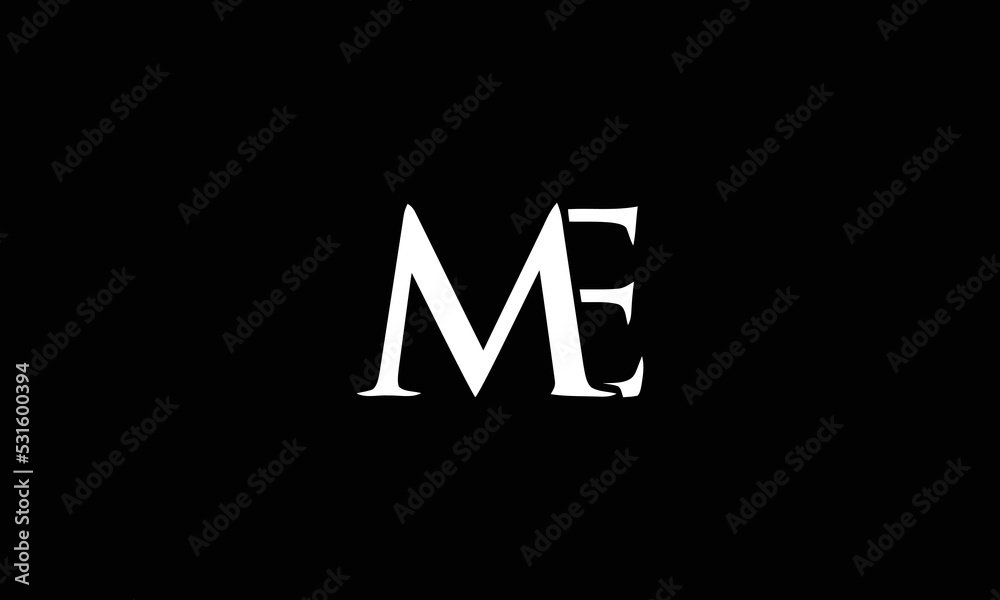 Creative letters ME Logo Design Vector Template. Initial Letters ME Logo Design Creative letters ME Logo Design Vector Template. Initial Letters ME Logo Design