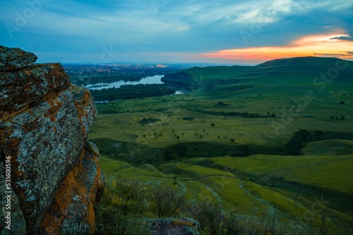 Natural view of Abakan from the Shishka mountain landscape in South-central, Tibet photo