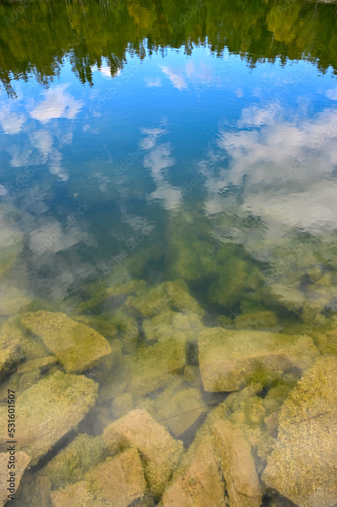 calm water surface in old Swedish quarry calm water surface in old Swedish quarry