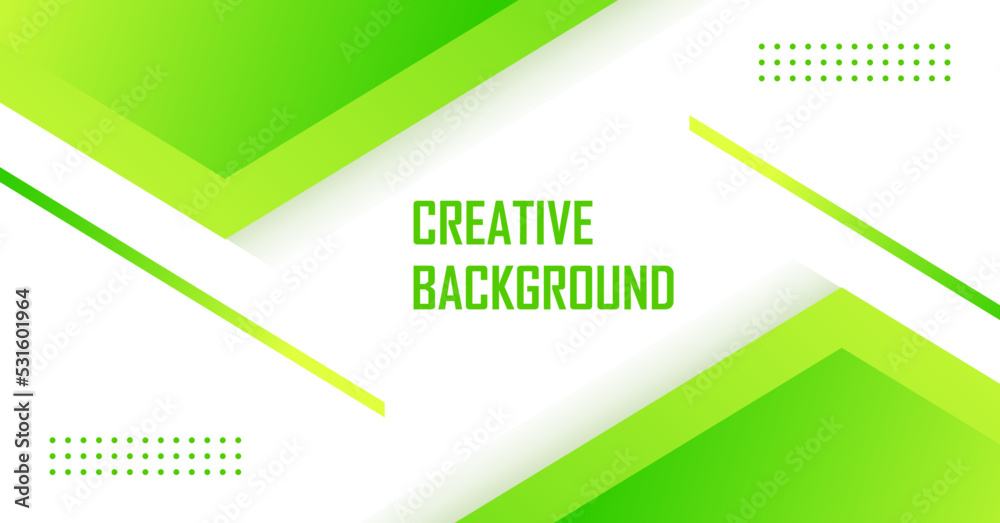 Creative abstract background with green shapes, lines. Facebook cover