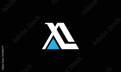 Minimal elegant monogram art logo. Outstanding professional trendy awesome artistic LA AL initial based Alphabet icon logo. Premium Business logo White color on black background