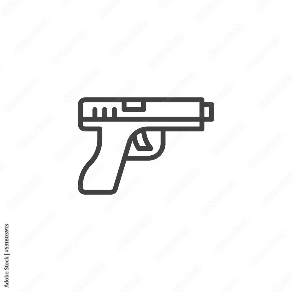 Pistol gun line icon