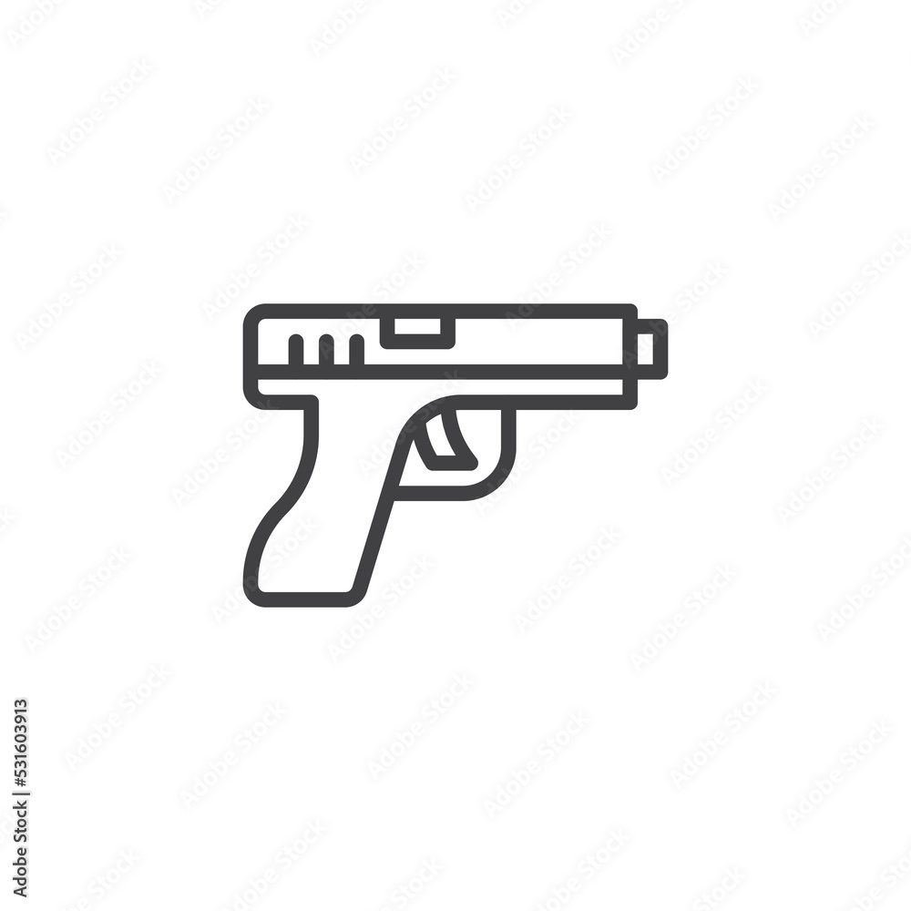 Pistol gun line icon Pistol gun line icon