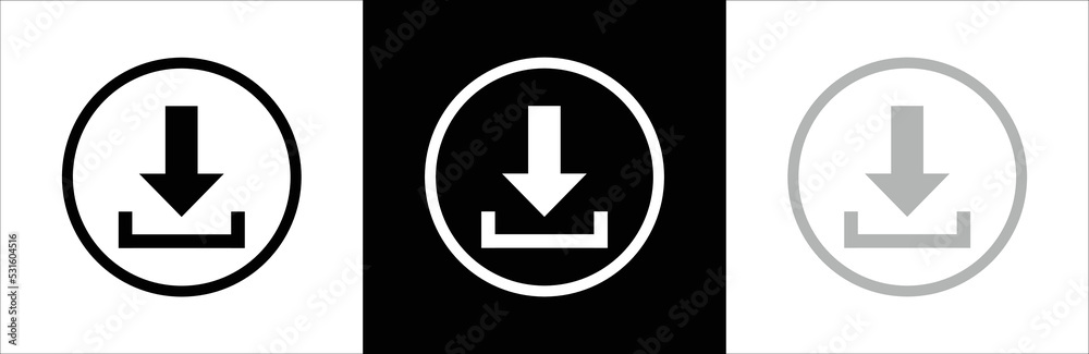 Download icon. Web icon set . Symbol for apps and Websites. Vector illustration. Download icon. Web icon set . Symbol for apps and Websites. Vector illustration.