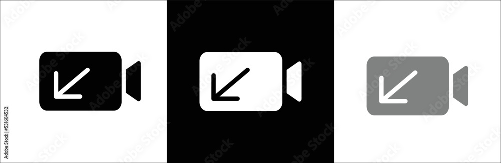 Video icon. Video camera icon. Incoming video calls icon. Vector illustration. Video icon. Video camera icon. Incoming video calls icon. Vector illustration.