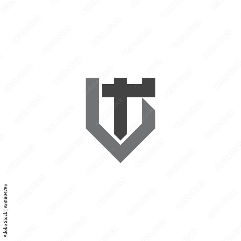 letter lt shield shape simple geometric logo vector letter lt shield shape simple geometric logo vector