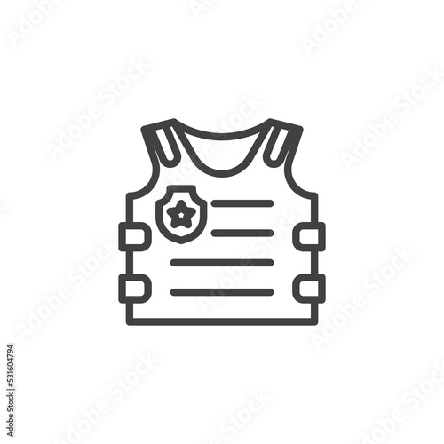 Bulletproof vest line icon