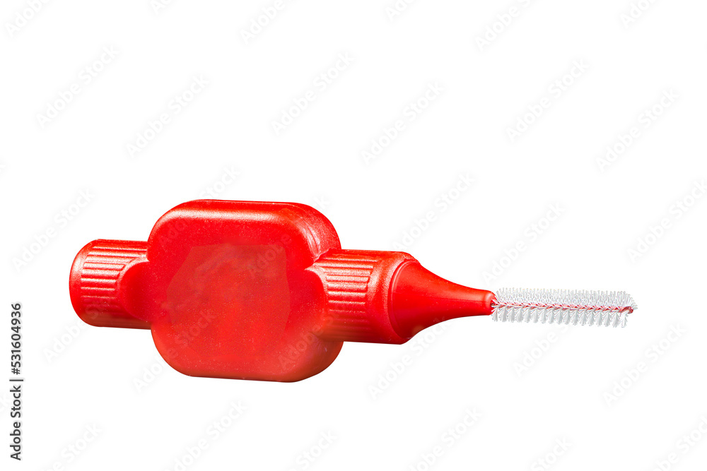 Macro of an isolated interdental toothbrush
