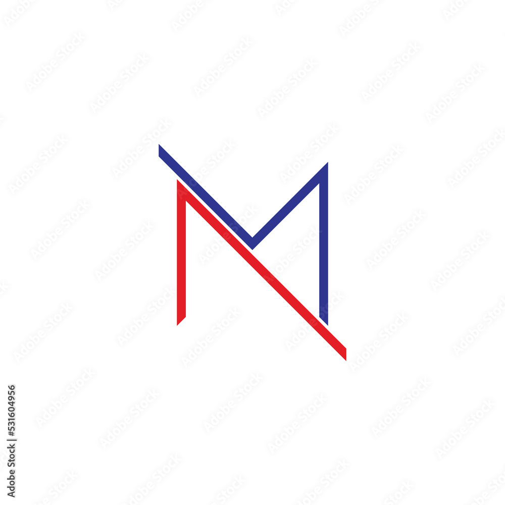 letter m slice arrow colorful thin line logo vector letter m slice arrow colorful thin line logo vector